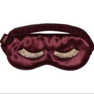 SLIP Mascara Lashes Sleep Mask in Gold/Burgundy (Limited Edition) Pure Silk